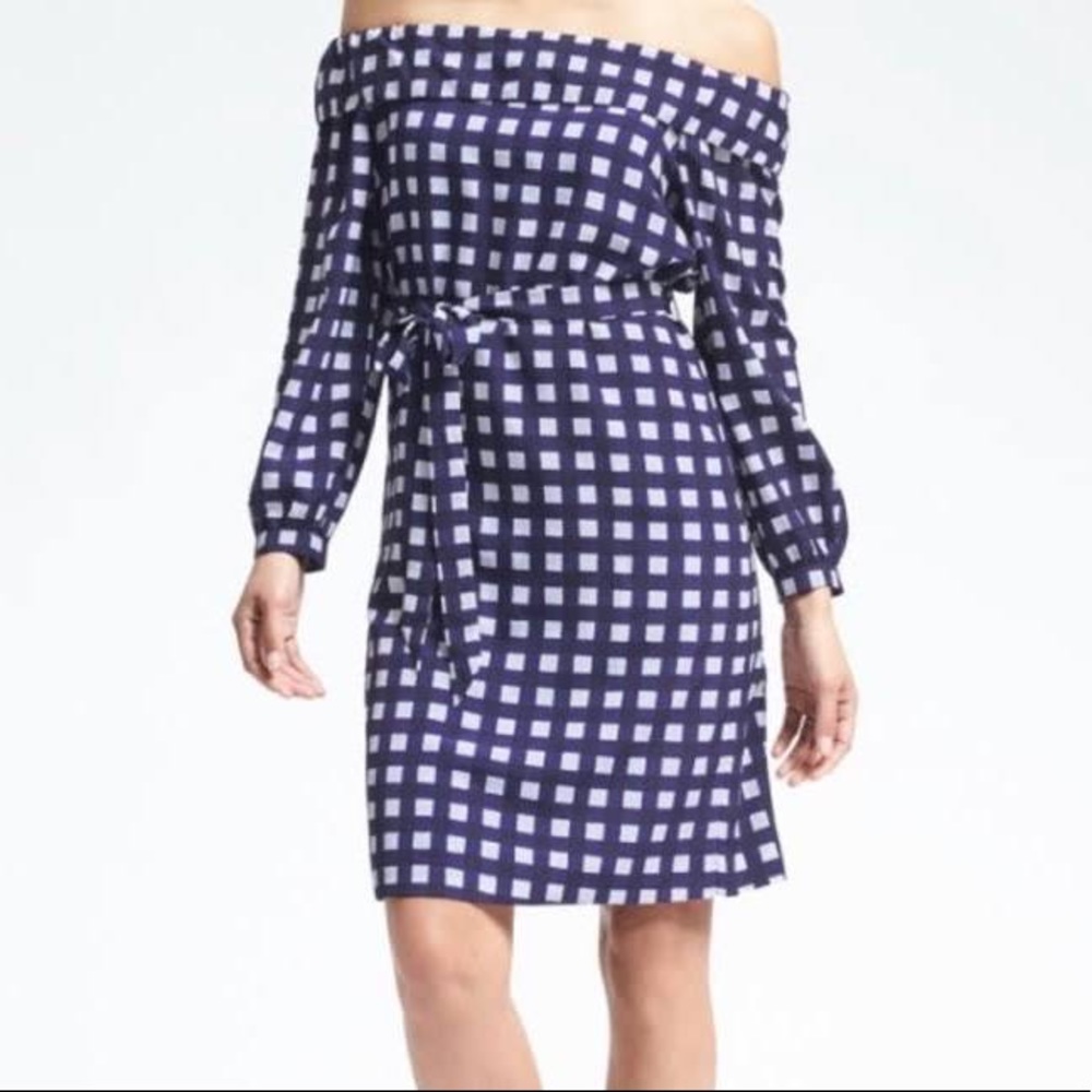 Banana Republic Checkered Midi Dress